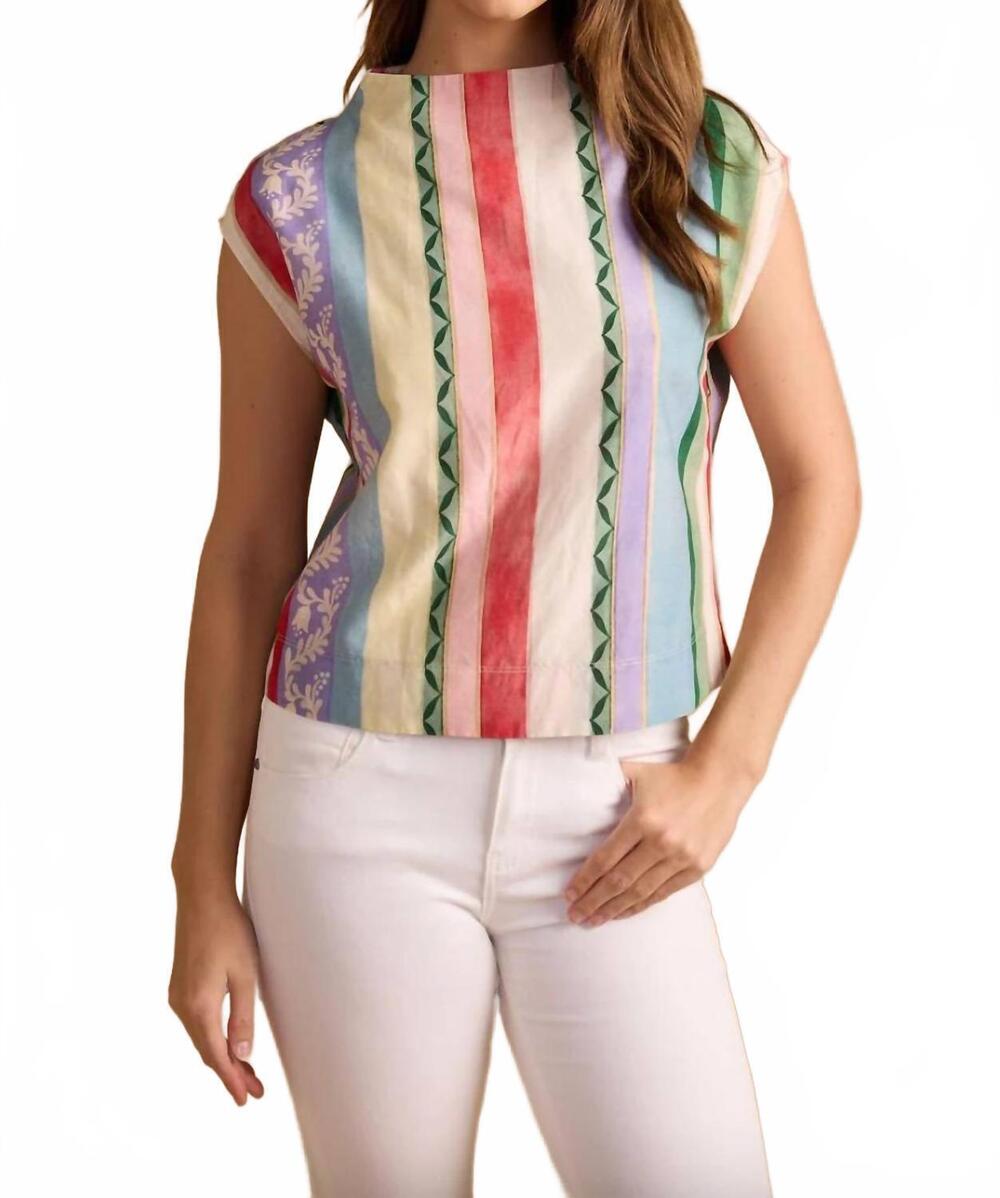 NEW THOMAS & LOURDES sadie top in garden stripe